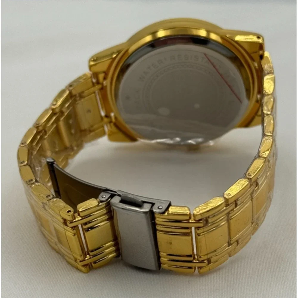 Oruss Gold Colored Men's Stainless Steel Watch W/Skeleton Dial & Luminous Hands